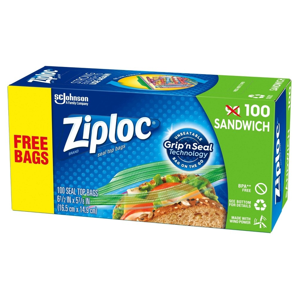 slide 7 of 7, Ziploc Sandwich Bag, 100 ct