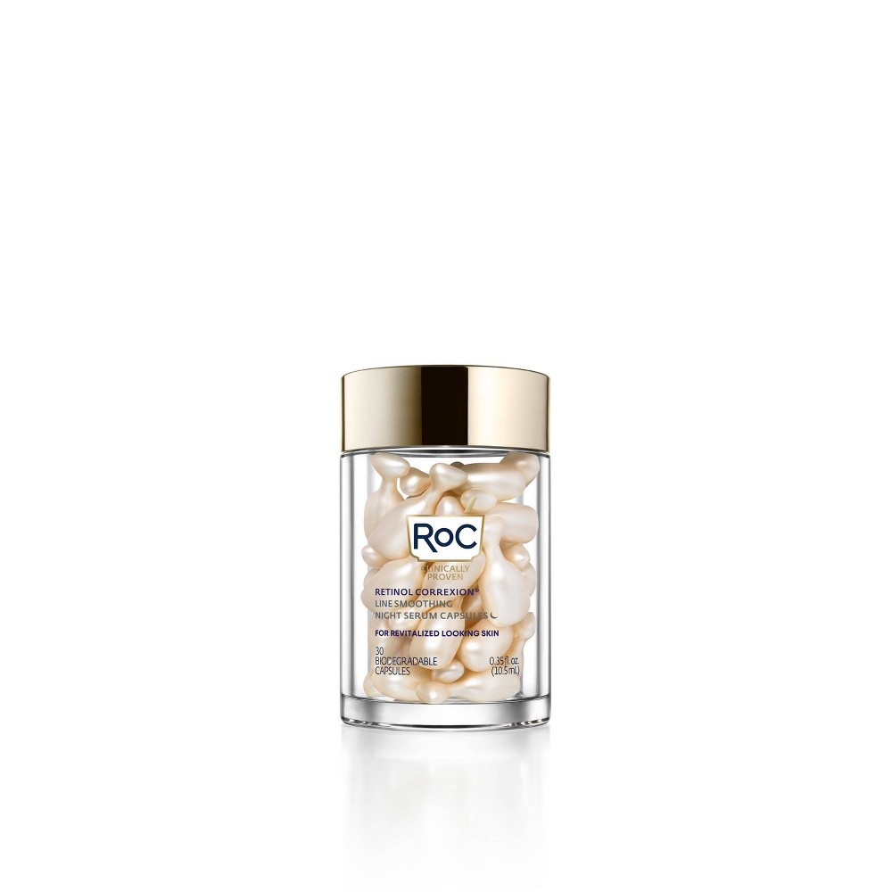 slide 2 of 10, RoC Retinol Capsules Anti-Aging Night Retinol Face Serum Treatment - 30ct/0.35 fl oz, 30 ct, 0.35 fl oz