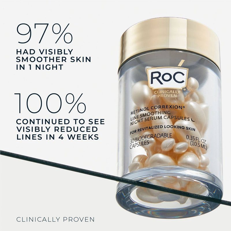 slide 4 of 10, RoC Retinol Capsules Anti-Aging Night Retinol Face Serum Treatment - 30ct/0.35 fl oz, 30 ct, 0.35 fl oz