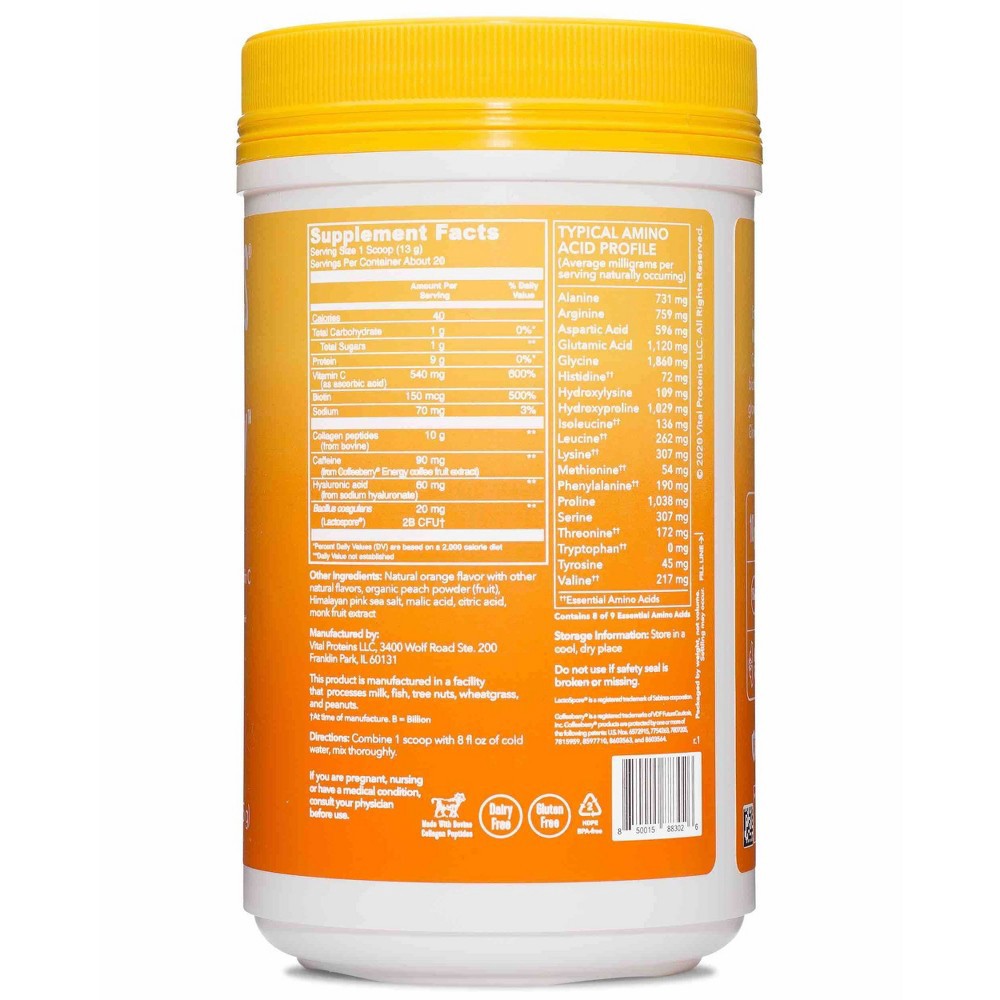 slide 2 of 7, Vital Proteins Morning Get Up and Glow Orange Canister - 9.3oz, 9.3 oz