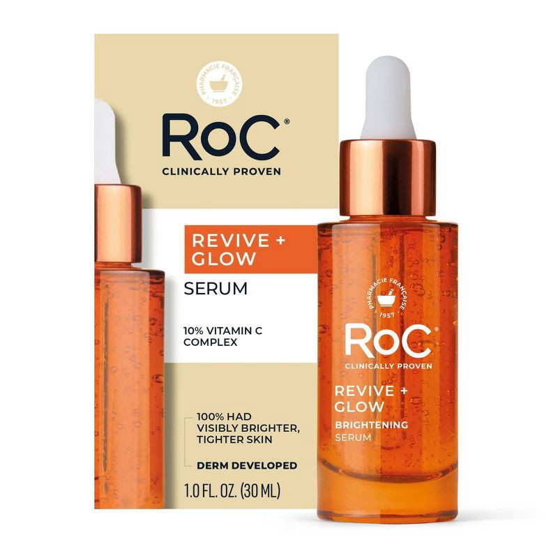 slide 2 of 9, RoC Brightening Anti-Aging Serum with Vitamin C for Dark Spots - 1.0 fl oz, 1 fl oz