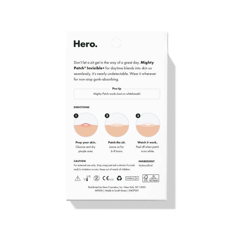 slide 2 of 12, Hero Cosmetics Mighty Patch Invisible + Acne Pimple Patches - 24ct, 24 ct