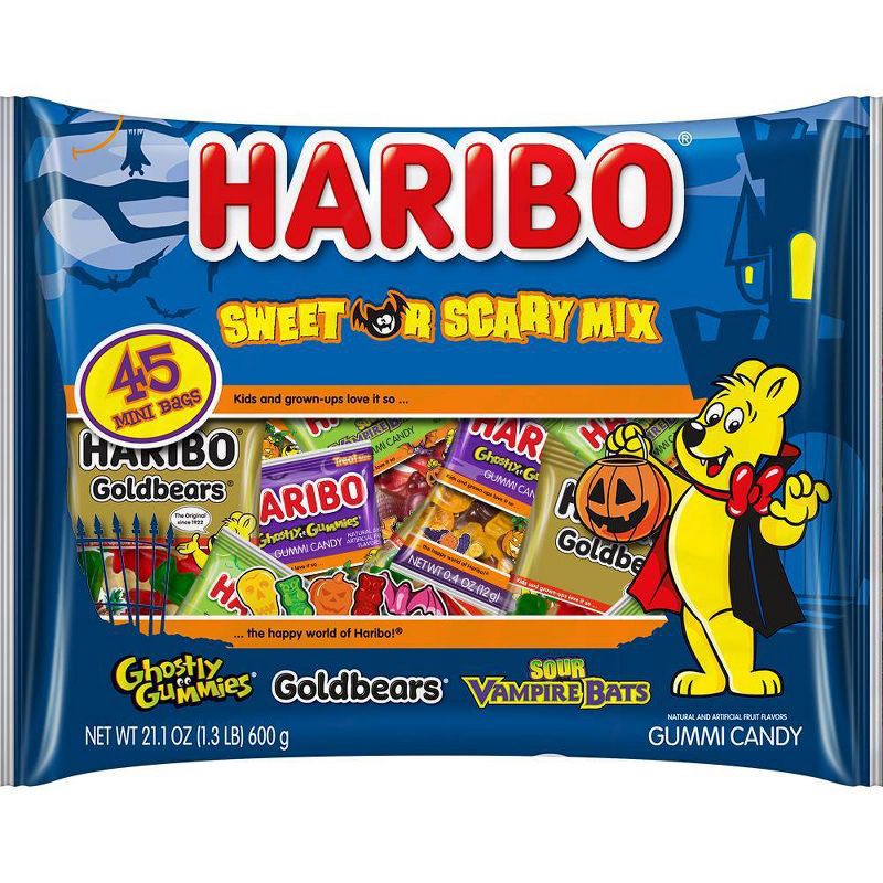 slide 1 of 3, Haribo Halloween Sweet or Scary Mix - 21.1oz/45ct, 21.1 oz, 45 ct