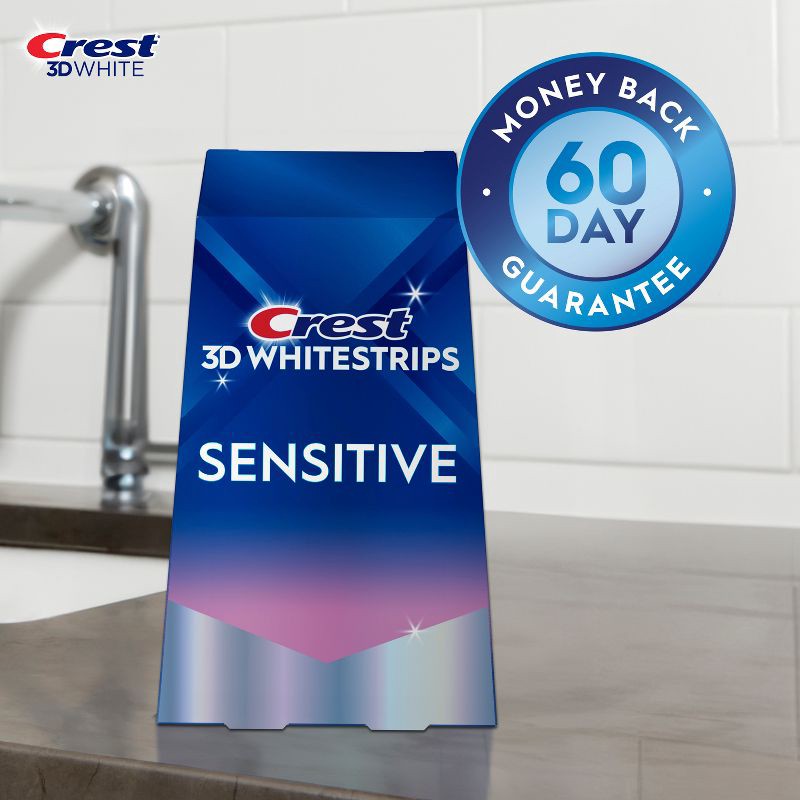 slide 5 of 11, Crest 3D Whitestrips Sensitive White At-home Teeth Whitening Kit - 14 Treatments, 1 ct