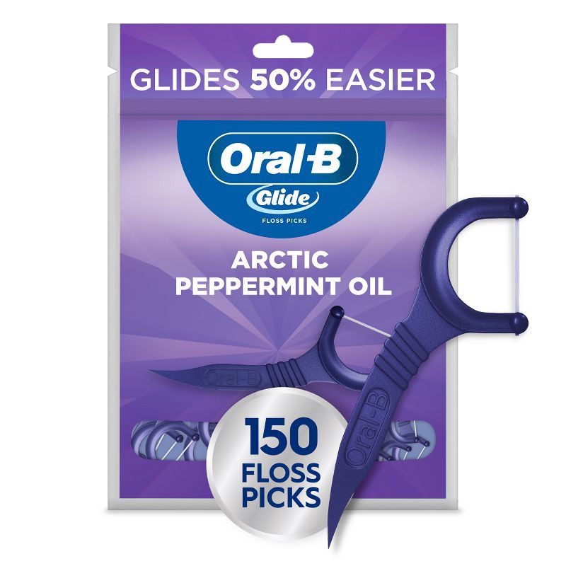 slide 1 of 11, Oral-B Glide Arctic Peppermint Oil Dental Floss Picks, Mint - 150ct, 150 ct