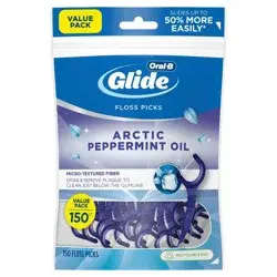 Oral-B Glide Arctic Peppermint Oil Dental Floss Picks, Mint - 150ct