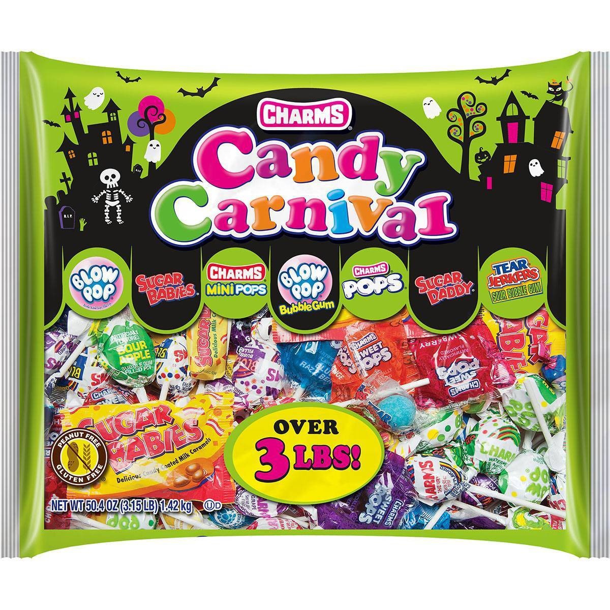 slide 1 of 3, Charms Candy Carnival Halloween Assorted Candy Bag, 50.4 oz