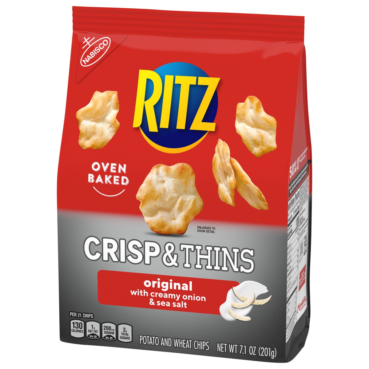 slide 8 of 9, RITZ Crisp and Thins Original with Creamy Onion and Sea Salt Chips, 7.1 oz, 7.1 oz