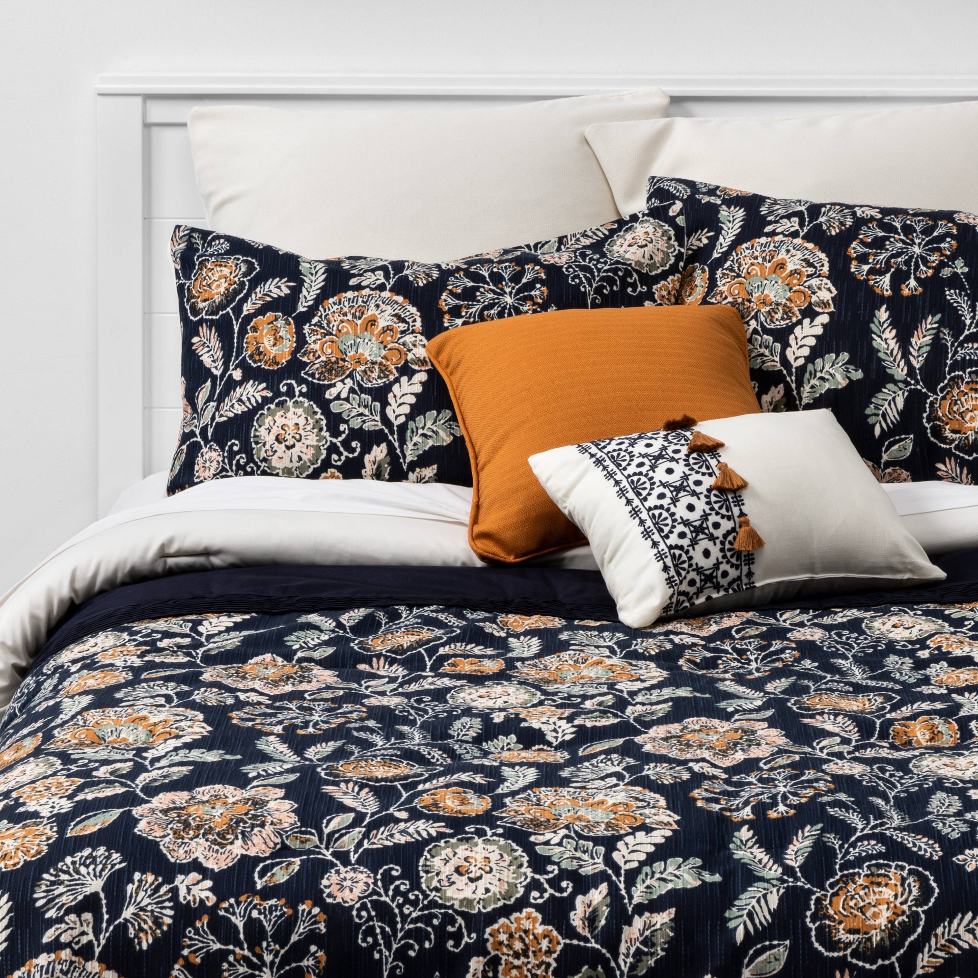 slide 1 of 4, Queen 8pc Sumner Comforter Set Navy - Threshold, 1 ct