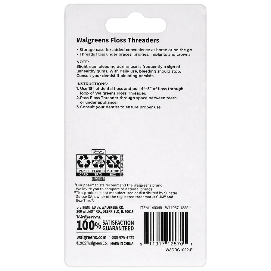 slide 3 of 3, Walgreens Floss Threaders, 25 ct