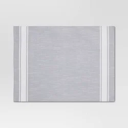 Cotton Striped Placemat Gray - Threshold™: Rectangle, 100% Cotton, OEKO-TEX Certified, 19"x14", Autumn Dining Decor