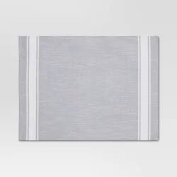 Cotton Striped Placemat Gray - Threshold™: Rectangle, 100% Cotton, OEKO-TEX Certified, 19"x14", Autumn Dining Decor