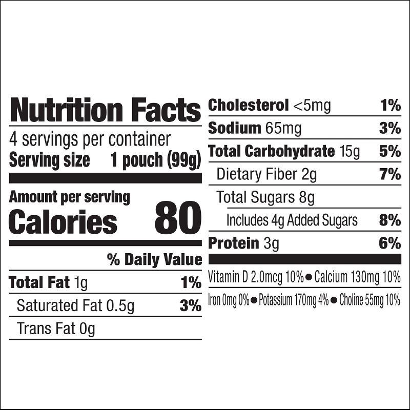 slide 3 of 8, Horizon Organic Growing Years Low Fat Strawberry Kids' Yogurt with DHA Omega-3 and Choline - 4ct/3.5oz Pouches, 4 ct; 3.5 oz