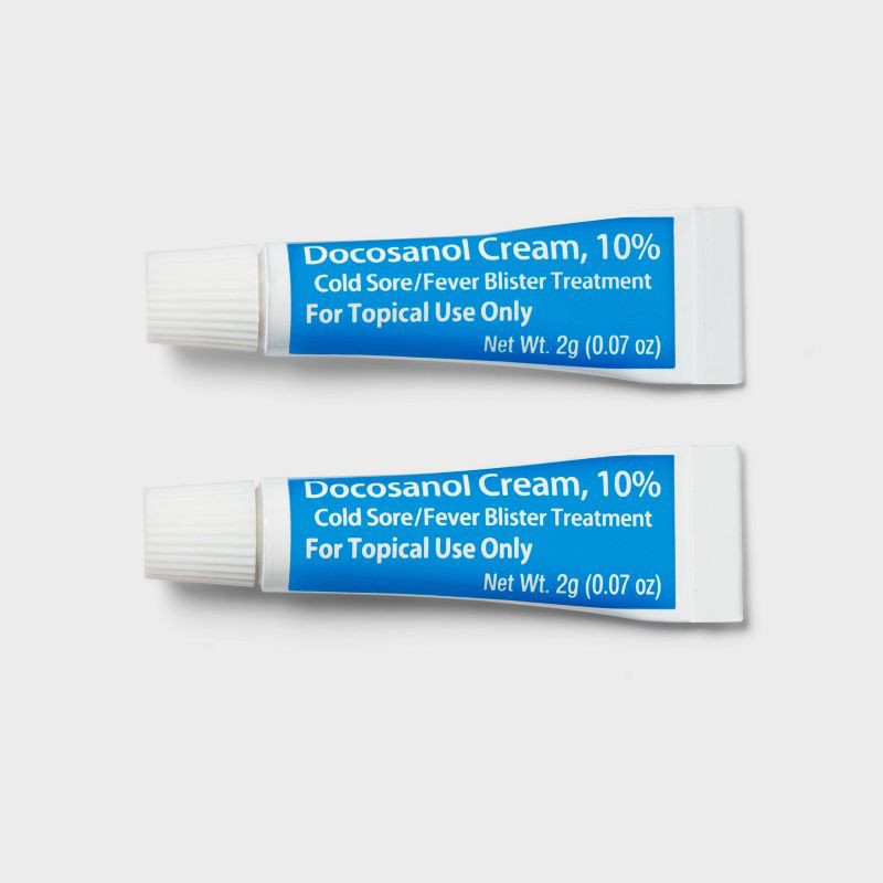 slide 3 of 4, Docosanol 10% Cream Cold Sore/Fever Blister Treatment Tube - 0.07oz/2pk - up&up™, 2 ct; 0.07 oz