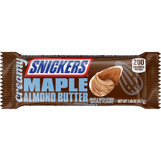 slide 1 of 1, Snickers Creamy Maple Almond Butter Candy Bar, 1.4 oz