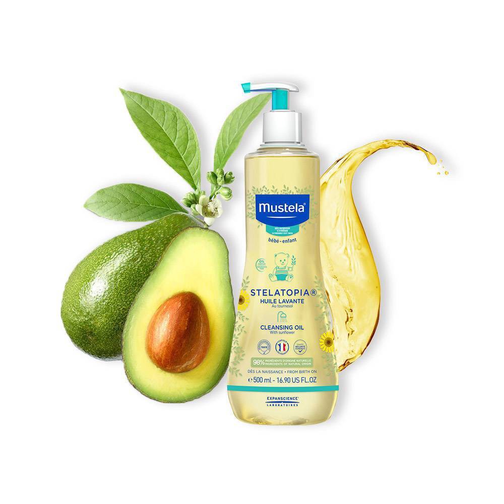 slide 2 of 6, Mustela Stelatopia Cleansing Baby Oil for Eczema Prone Skin - 16.9 fl oz, 16.9 fl oz