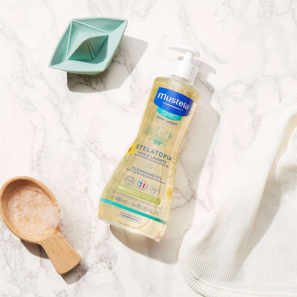 slide 4 of 6, Mustela Stelatopia Cleansing Baby Oil for Eczema Prone Skin - 16.9 fl oz, 16.9 fl oz