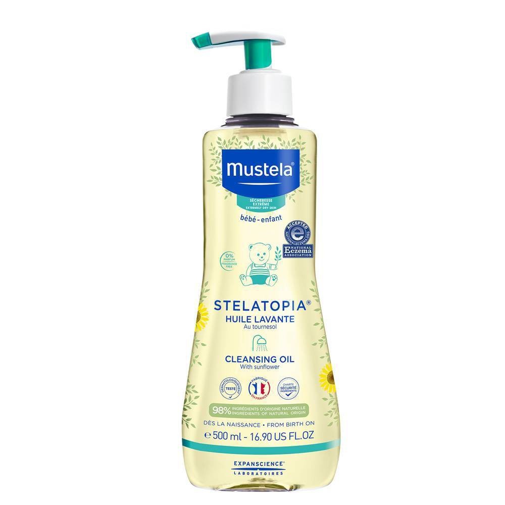 slide 1 of 6, Mustela Stelatopia Cleansing Baby Oil for Eczema Prone Skin - 16.9 fl oz, 16.9 fl oz