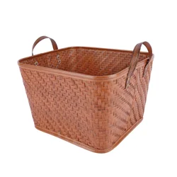 Havenstay Large Woven Plastic Tote Earthtone