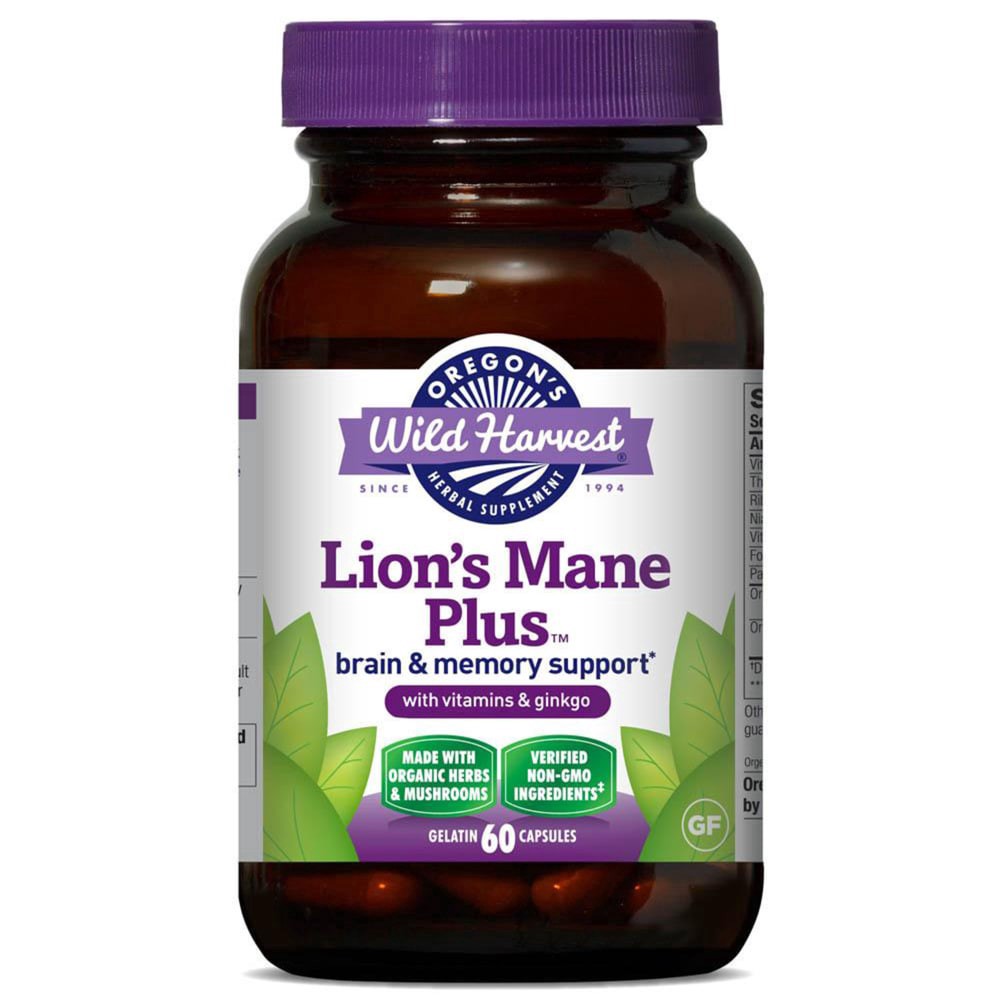 slide 3 of 3, Oregon's Wild Harvest Lion's Mane Plus Brain & Memory Support, 1 ct