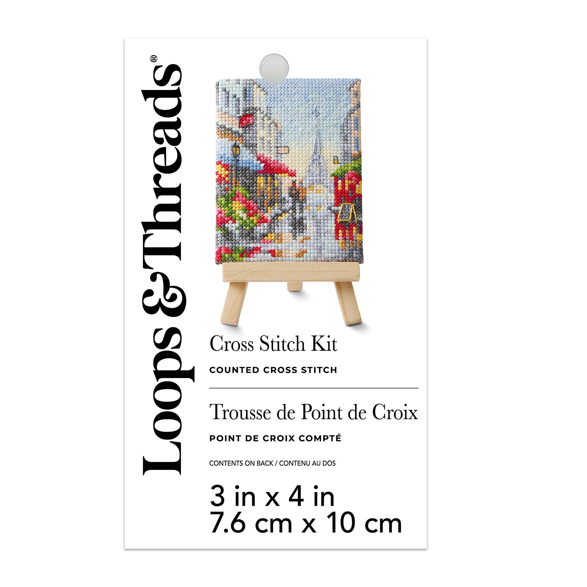 slide 2 of 4, 3" X 4" Paris Counted Cross Stitch Kit By Loops & Threads, 3 in x 4 in