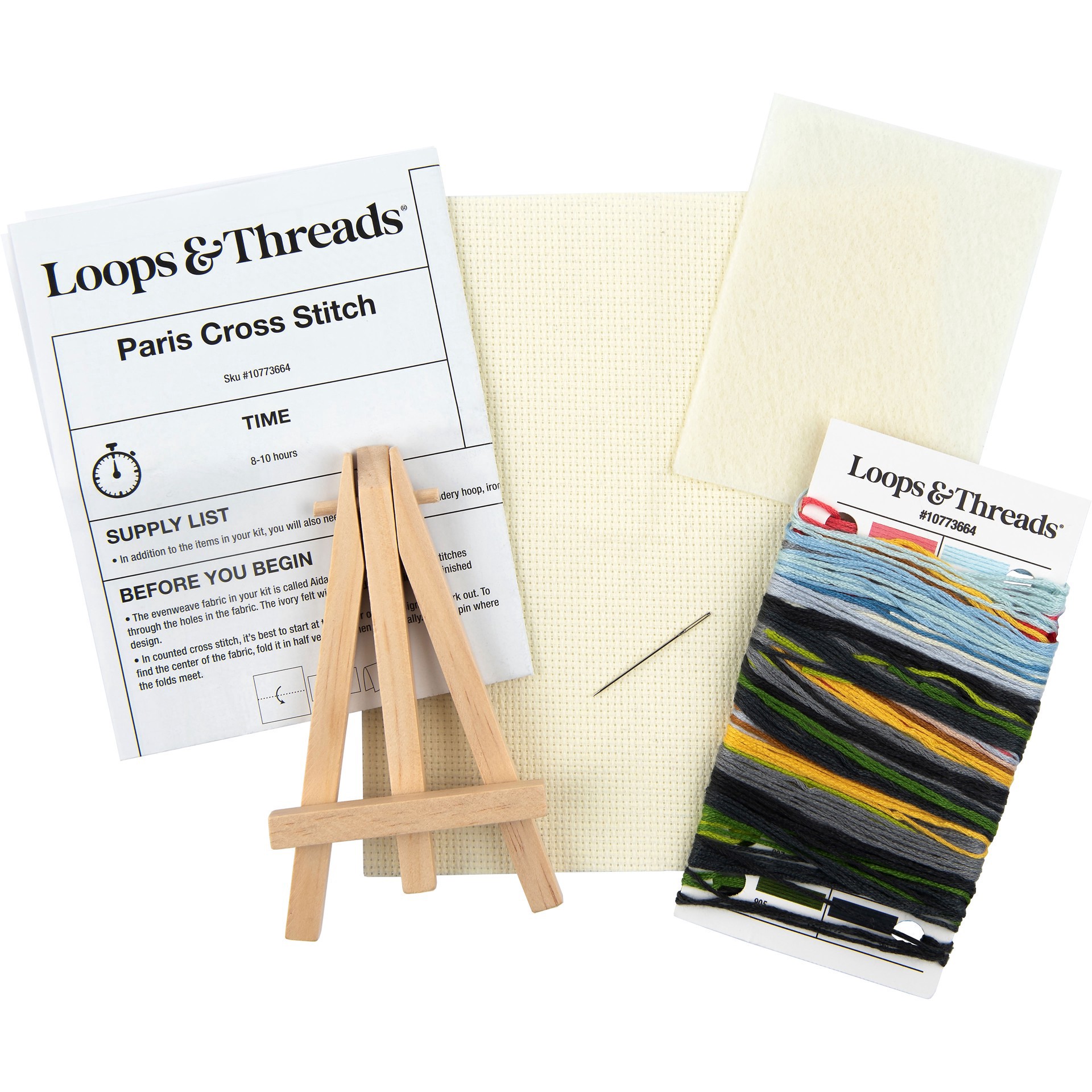 slide 4 of 4, 3" X 4" Paris Counted Cross Stitch Kit By Loops & Threads, 3 in x 4 in