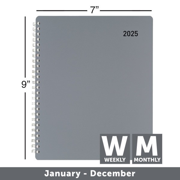 slide 6 of 6, Office Depot 2025 Office Depot Weekly/Monthly Planner, 7"" X 9"", Silver, January To December, Od712100, 1 ct