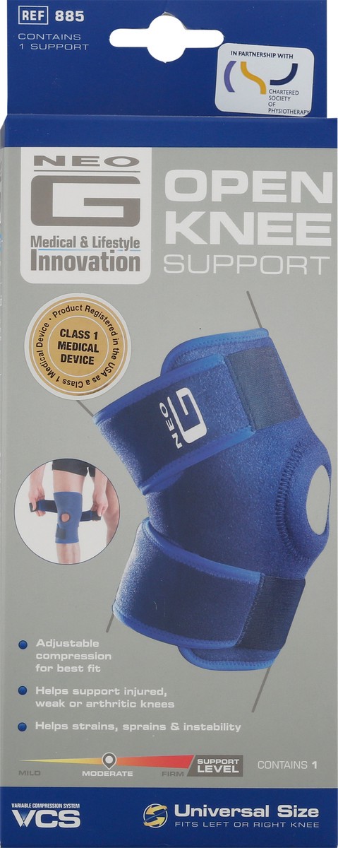 slide 8 of 11, Neo G Universal Size Open Knee Support 1 ea, 1 ct