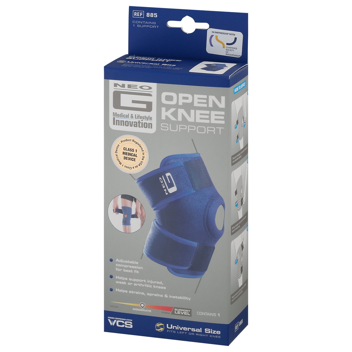 slide 7 of 11, Neo G Universal Size Open Knee Support 1 ea, 1 ct