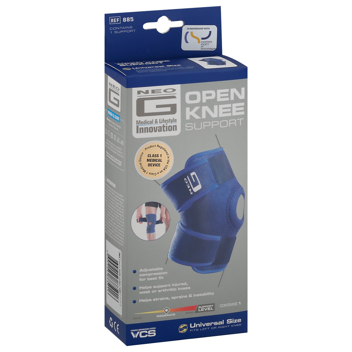 slide 5 of 11, Neo G Universal Size Open Knee Support 1 ea, 1 ct