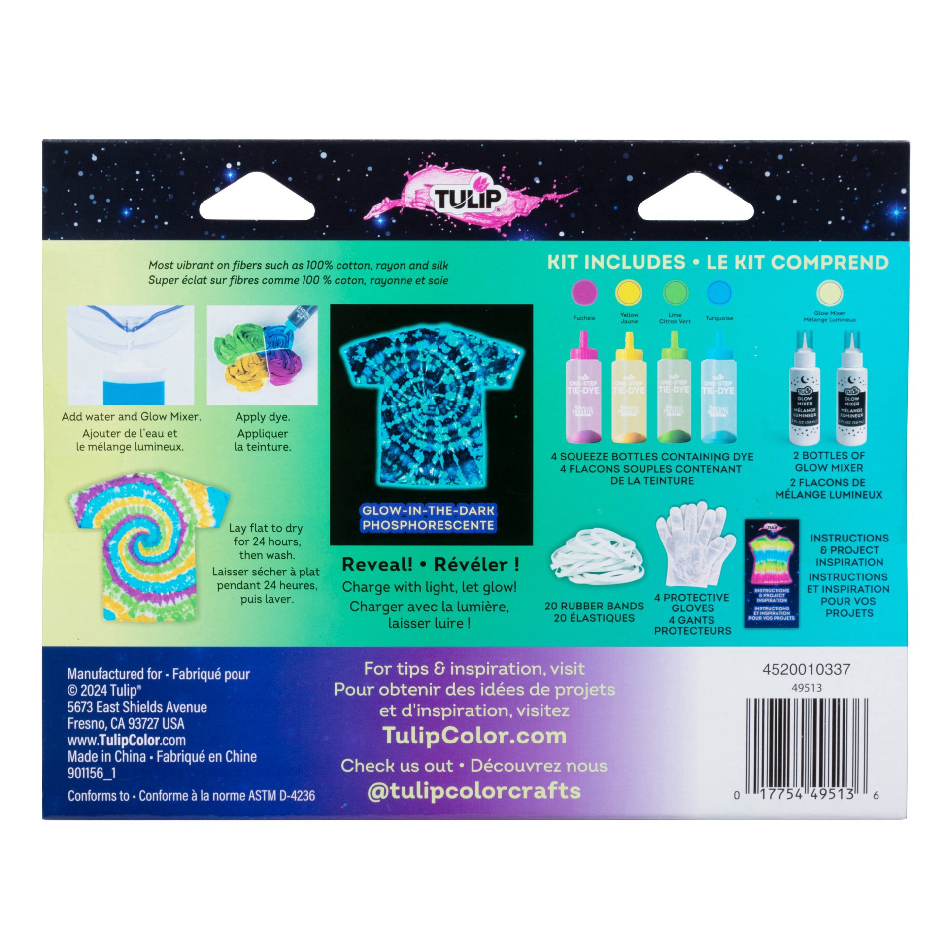 slide 3 of 4, Tulip 4 Color Glow Tie Dye Kit, 1 ct