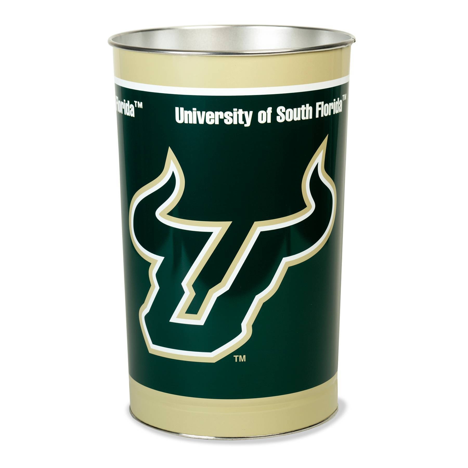 slide 1 of 1, NCAA South Florida Bulls Tin Trash Can, 1 ct