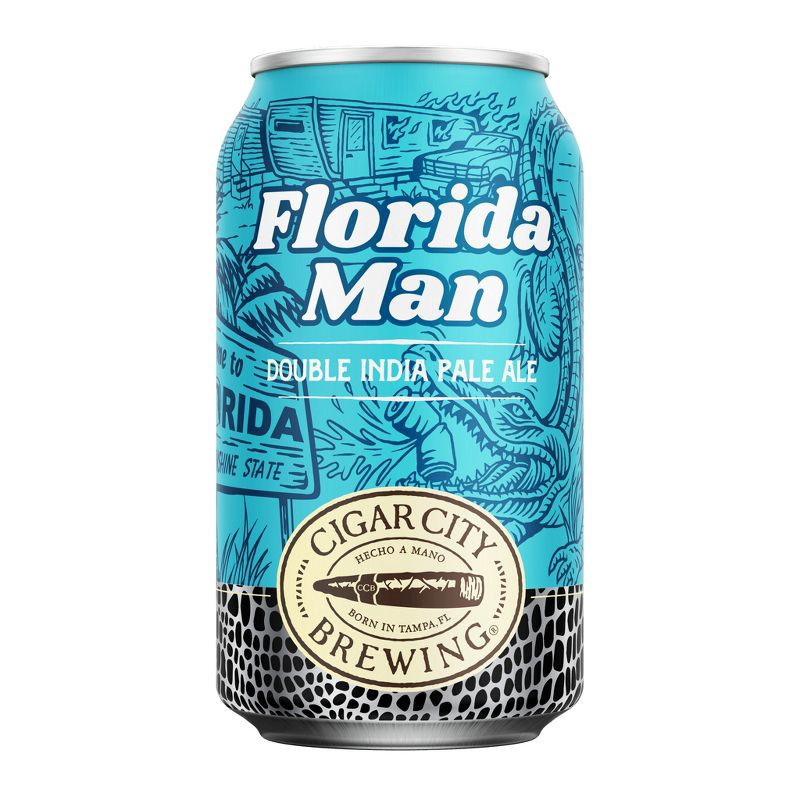slide 2 of 9, Cigar City Brewing Cigar City Florida Man Double IPA Beer - 6pk/12 fl oz Cans, 6 ct; 12 fl oz
