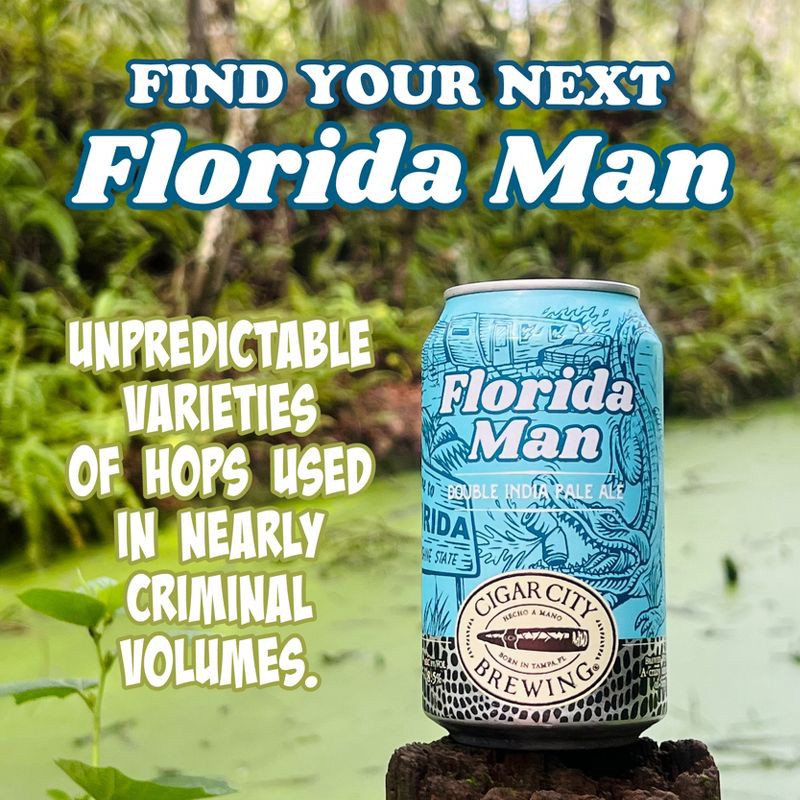 slide 4 of 9, Cigar City Brewing Cigar City Florida Man Double IPA Beer - 6pk/12 fl oz Cans, 6 ct; 12 fl oz