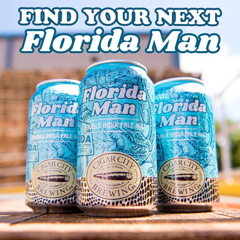 slide 5 of 9, Cigar City Brewing Cigar City Florida Man Double IPA Beer - 6pk/12 fl oz Cans, 6 ct; 12 fl oz