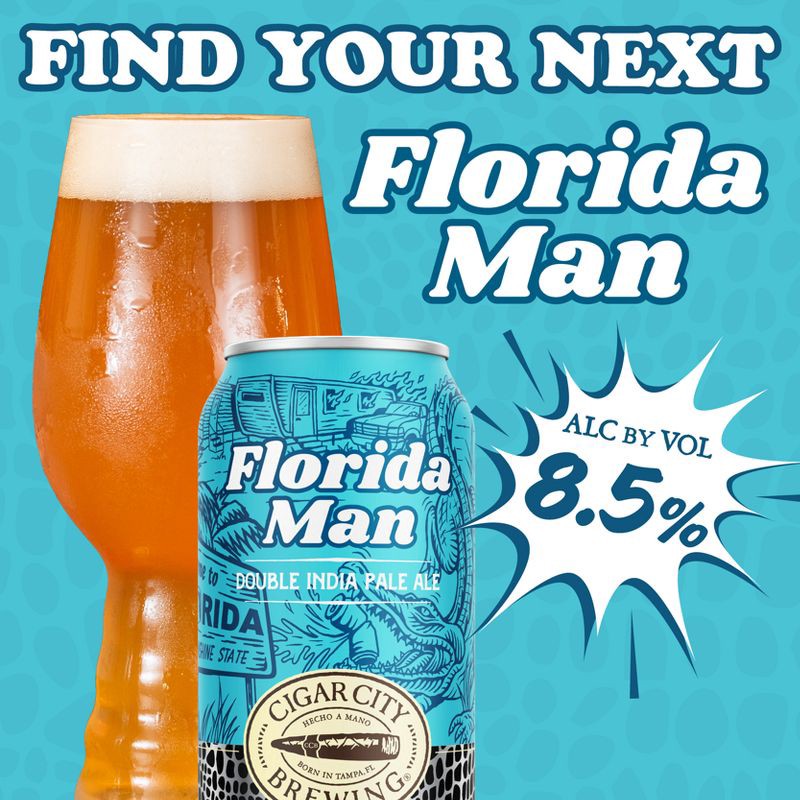 slide 8 of 9, Cigar City Brewing Cigar City Florida Man Double IPA Beer - 6pk/12 fl oz Cans, 6 ct; 12 fl oz