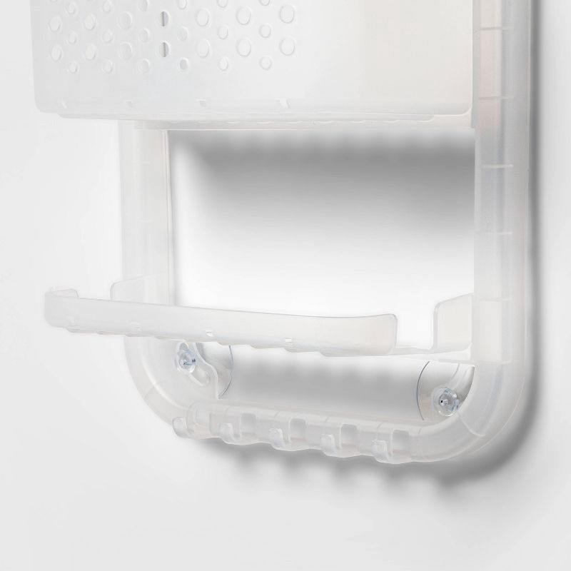 slide 4 of 4, Three Tier Over the Shower Caddy Frosted - Room Essentials™: Polypropylene, Rust-Resistant, 26" High, 1 ct