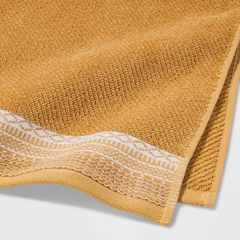 slide 2 of 2, Diamond Border Terry Hand Towel Gold - Threshold™, 1 ct