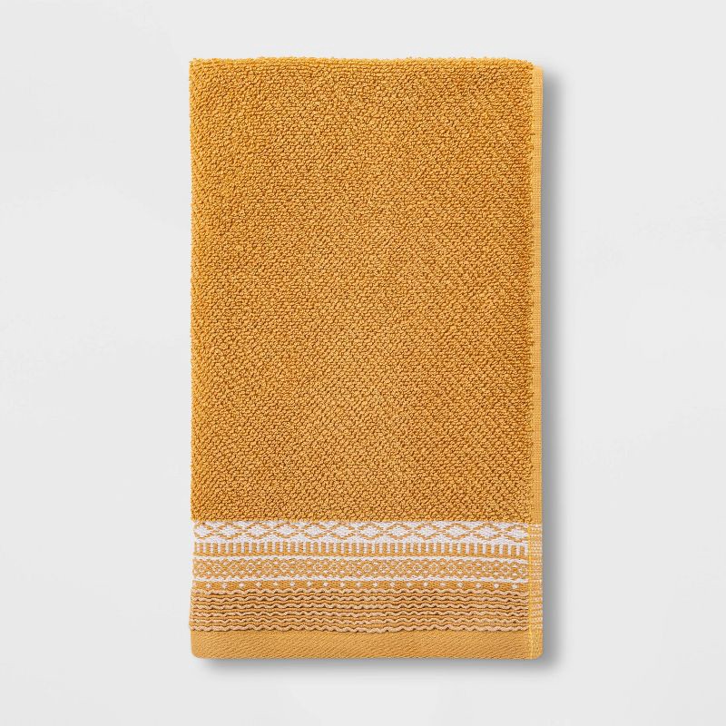 slide 1 of 2, Diamond Border Terry Hand Towel Gold - Threshold™, 1 ct