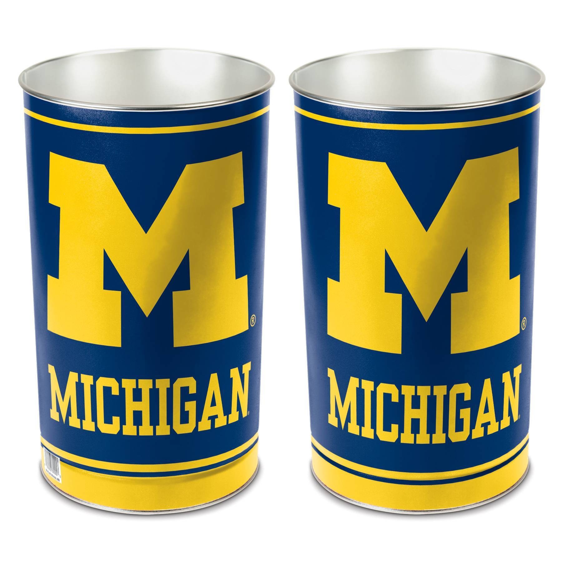 slide 1 of 1, NCAA Michigan Wolverines Tin Trash Can, 1 ct