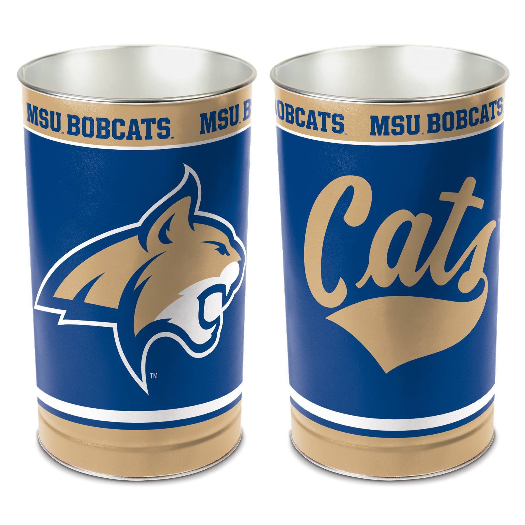 slide 1 of 1, NCAA Montana State Bobcats Tin Trash Can, 1 ct