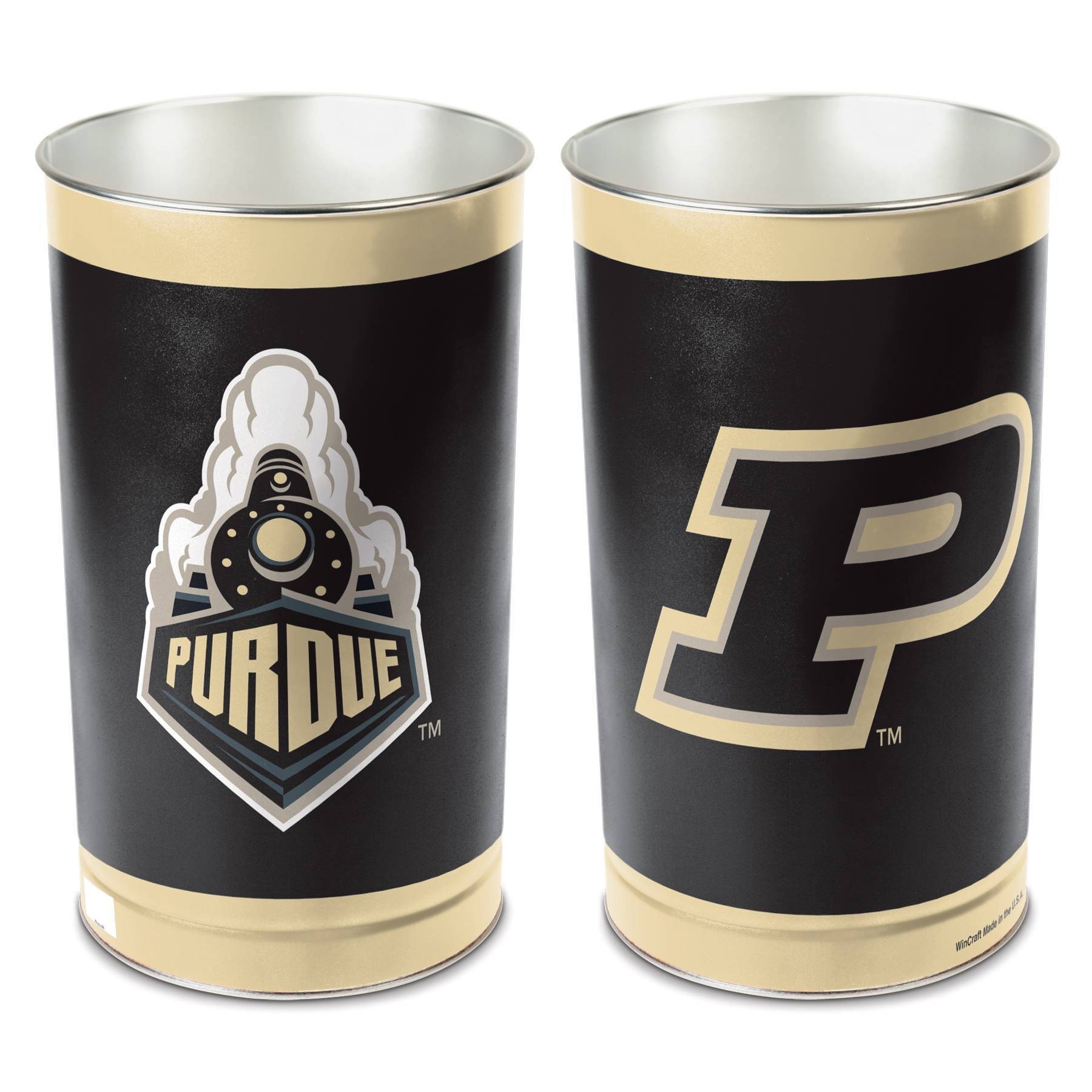 slide 1 of 1, NCAA Purdue Boilermakers Tin Trash Can, 1 ct