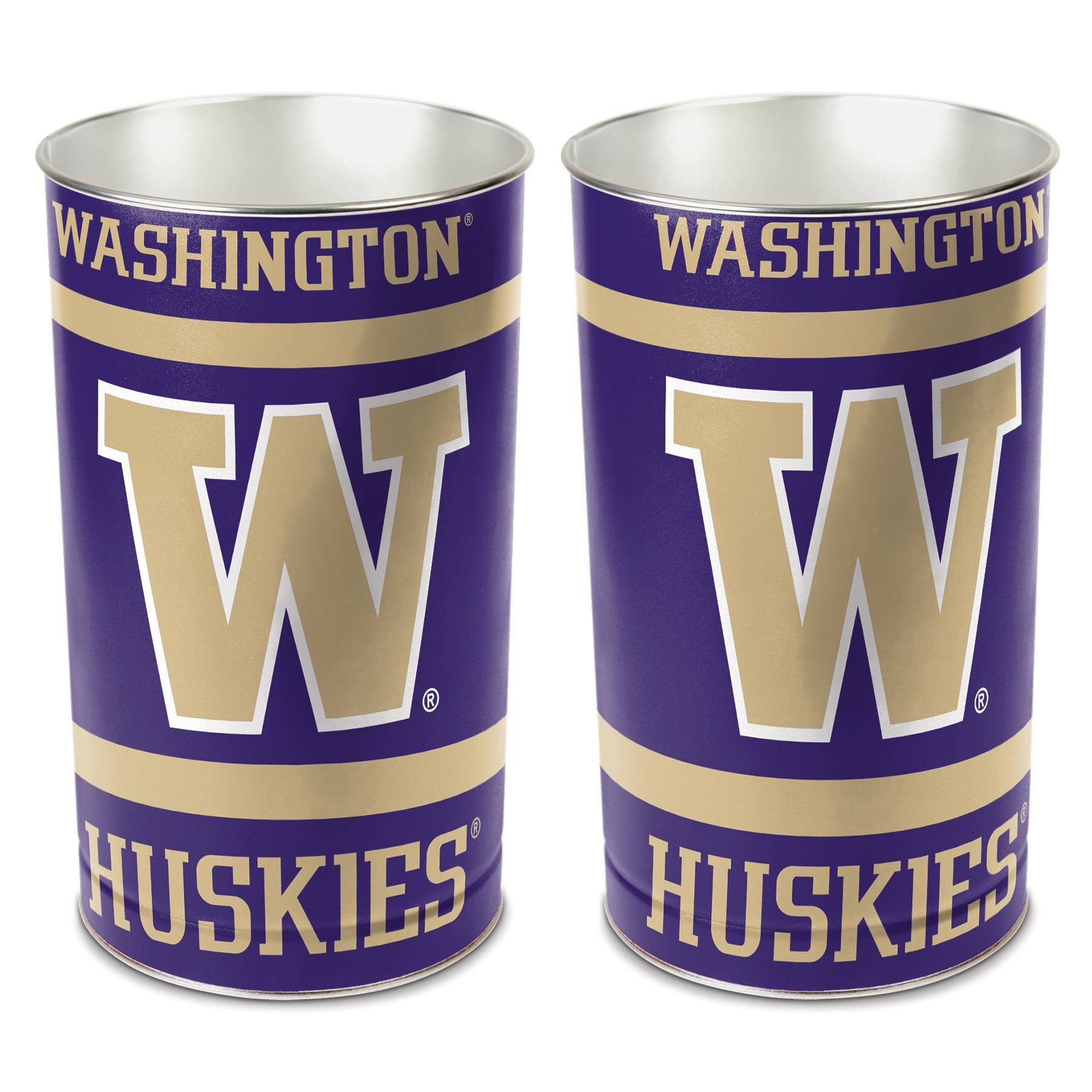 slide 1 of 1, NCAA Washington Huskies Tin Trash Can, 1 ct