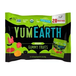 YumEarth Halloween Organic Gummy Fruits Candy Bag - 10oz/20ct