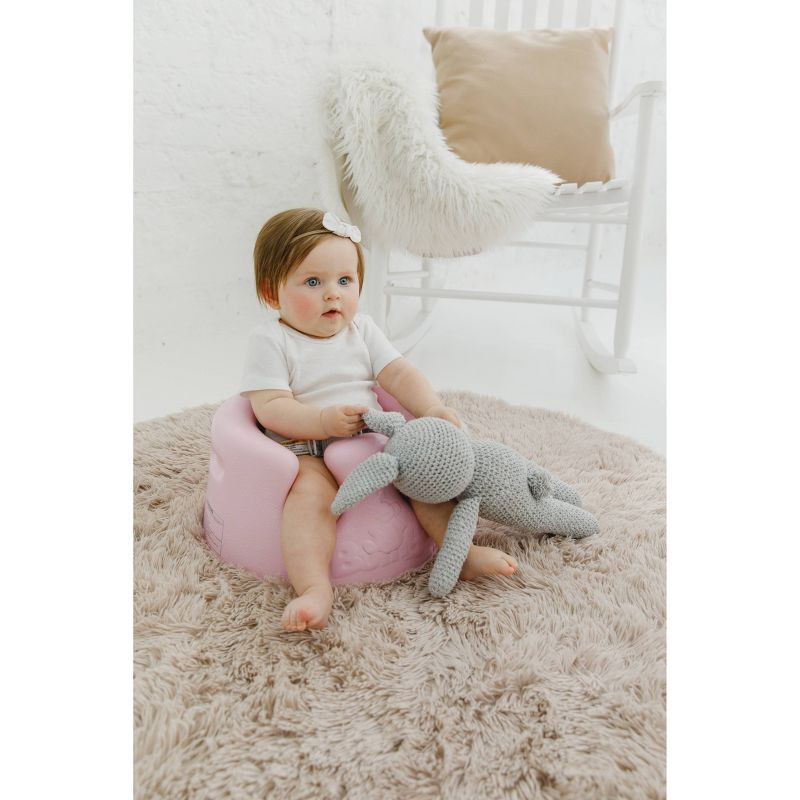 slide 4 of 6, Bumbo Baby Infant Soft Foam Comfortable Floor Booster Seat Supportive Chair with 3 Point Adjustable Safety Buckle Strap Harness - Pink, 1 ct