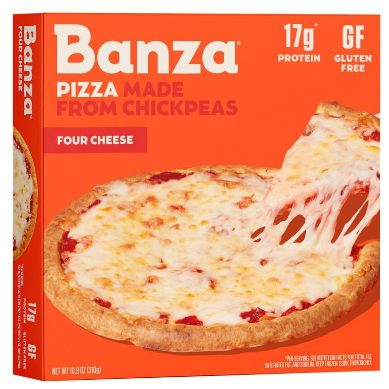 slide 1 of 9, Banza Chickpea Gluten Free Protein Cheese Frozen Pizza - 10.9oz, 10.9 oz