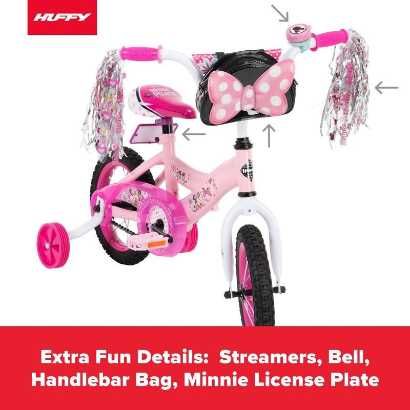 slide 2 of 11, Huffy Disney Minnie Mouse Kids' Bike - 12" Wheels - Training Wheels - Pink, 1 ct