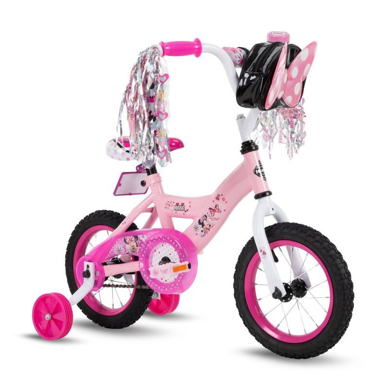 slide 6 of 11, Huffy Disney Minnie Mouse Kids' Bike - 12" Wheels - Training Wheels - Pink, 1 ct