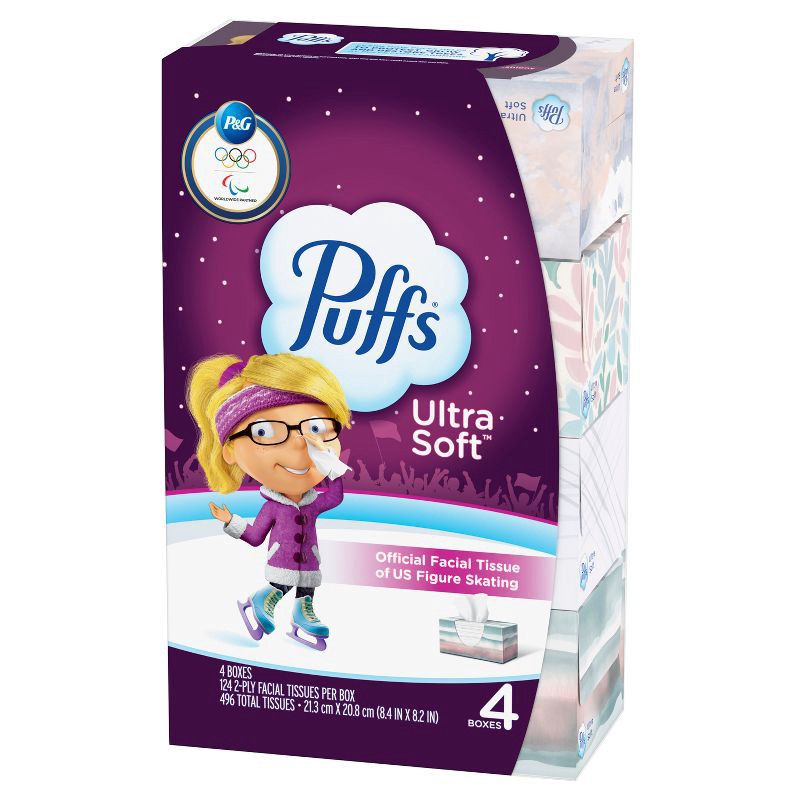 slide 16 of 16, Puffs Ultra Soft Facial Tissue - 4pk/496ct, 4 ct, 496 ct