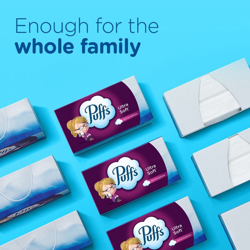 slide 8 of 16, Puffs Ultra Soft Facial Tissue - 4pk/496ct, 4 ct, 496 ct